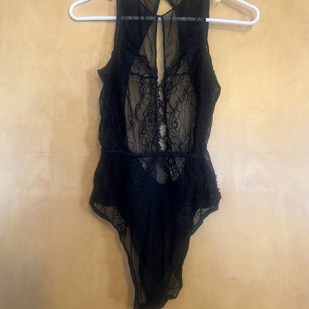 Rue21 Black Sheer Lace Bodysuit
